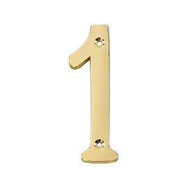 ProSource N-Z041PB3L-PS House Number, Character: 1, 4 in H Character, 1.1 in W Character