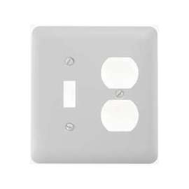 Amerelle 935TDW Wallplate, 5 in L, 4-5/8 in W, 2 -Gang, Steel, White