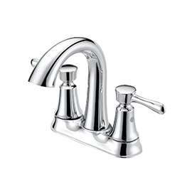 Boston Harbor F51B0035CP Lavatory Faucet, 1.2 gpm, 2-Faucet Handle, 3-Faucet Hole, Metal/Plastic, Chrome Plated