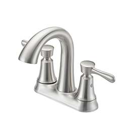 Boston Harbor F51B0035NP Lavatory Faucet, 1.2 gpm, 2-Faucet Handle, 3-Faucet Hole, Metal/Plastic, Brushed Nickel
