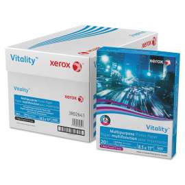 Vitality Multipurpose Print Paper, 92 Bright, 3-Hole, 20lb, 8.5 x 11, White, 500/Ream
