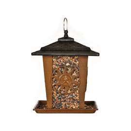 Perky-Pet 370 Seed Lantern Feeder, Sun, Star, 3 lb, Metal, Brown, 10.26 in H, Hanging/Pole Mounting