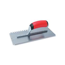 QLT 15672 Trowel, 11 in L, 4-1/2 in W, Square Notch, Soft Grip Handle