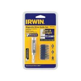 IRWIN 3057011DS Magnetic Drive Set, Steel, 7-Piece, For 3/8 in, 1/2 in Corded and Cordless Drills