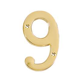 ProSource N-Z049PB3L-PS House Number, Character: 9, 4 in H Character, 2.28 in W Character