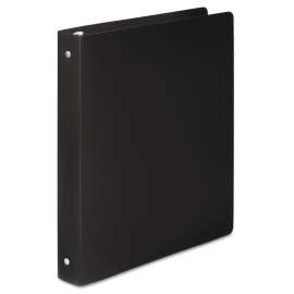 ACCOHIDE Poly Round Ring Binder, 3 Rings, 1" Capacity, 11 x 8.5, Black
