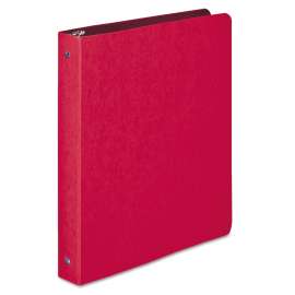 PRESSTEX Round Ring Binder, 3 Rings, 1" Capacity, 11 x 8.5, Executive Red