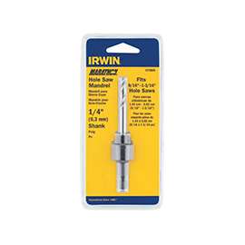 IRWIN 373002 Mandrel Hole Saw Arbor, 1/2 in Shank, Hex Shank