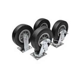 Heavy-Duty Casters, 6 in, 2 Fixed; 2 Swivel
