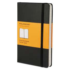Hard Cover Notebook, Narrow Rule, Black Cover, 5.5 x 3.5, 192 Sheets