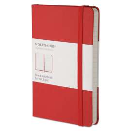 Hard Cover Notebook, Narrow Rule, Red Cover, 5.5 x 3.5, 192 Sheets