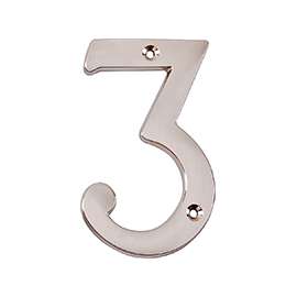 ProSource N-Z043SN-3L-PS House Number, Character: 3, 4 in H Character, 2.36 in W Character