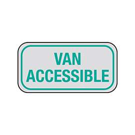 HY-KO HW-54 Parking Sign, Rectangular, VAN ACCESSIBLE, Gray Legend, White Background, Aluminum