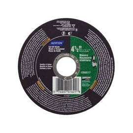 NORTON 07660701621 Cut-Off Wheel, 4-1/2 in Dia, 1/16 in Thick, 7/8 in Arbor, 30 Grit, Silicone Carbide Abrasive