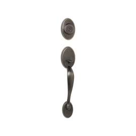 Kwikset 800CELIP 11PSMT R Handleset, 1 Grade, Brass, Venetian Bronze, 2-3/8 x 2-3/4 in Backset, KW1 Keyway, Residential