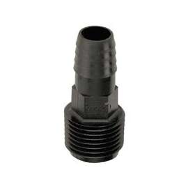 TORO 53388 Adapter, 3/8 x 1/2 in Connection, Barb x Male, Plastic, Black