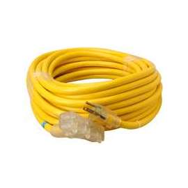 CCI 043888802 Extension Cord, 10 AWG Cable, 50 ft L, 15 A, 125 V, Yellow