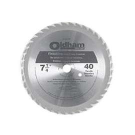 Oldham B7254740-10 Circular Saw Blade, 7-1/4 in Dia, Carbide Cutting Edge, 5/8 in Arbor, Steel