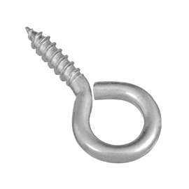 National Hardware N324-657 Screw Eye, #4, 0.94 in L Thread, 2.19 in OAL, 65 lb Working Load, Steel, Zinc