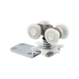 Prime-Line N 6724 Door Roller, 23/32 in Dia Roller, Steel, 4-Roller, 100 lb, Top Mounting