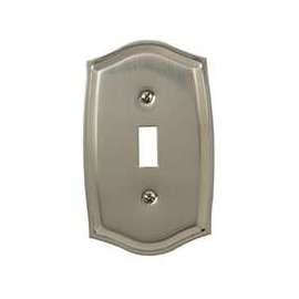 Amerelle 76TN Wallplate, 5-1/8 in L, 3 in W, 1 -Gang, Solid Brass, Polished Nickel
