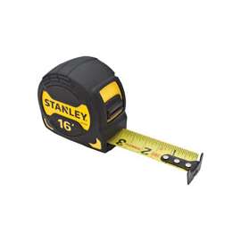 STANLEY STHT33594S Tape Measure, 16 ft L x 1 in W Blade, Steel Blade, Black/Yellow