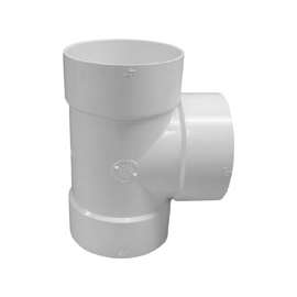 CANPLAS 414106BC Bullnose Pipe Tee, 6 in, Hub, PVC, White