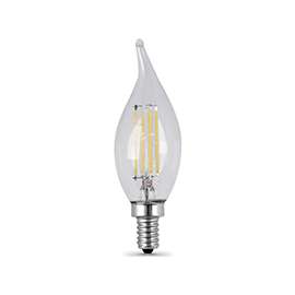 Feit Electric BPCFC60/827/LED/2 LED Lamp, 120 V, 6 W, Candelabra E12, Flame Tip Lamp, Soft White Light
