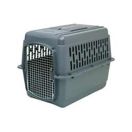 Aspenpet Pet Porter 21184 Pet Carrier, 40 in W, 27 in D, 30 in H, 2XL, Plastic, Black/Dark Gray, Chrome
