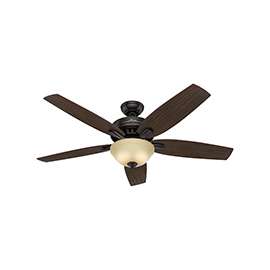 Hunter 54161 Ceiling Fan, 120 V, 3-Speed, 5-Blade, Fiberboard