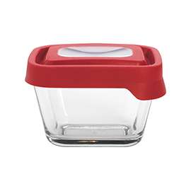 Anchor Hocking 91847 Food Storage Container, 1.875 Cups Capacity, Rectangular, Glass, Clear