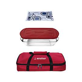 Oneida 91087 Bakeware Set, Glass, Clear