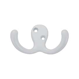 ProSource 23263WHB-PS Coat and Hat Hook, 22 lb, 2-Hook, 7/8 in Opening, Zinc, Powder-Coated