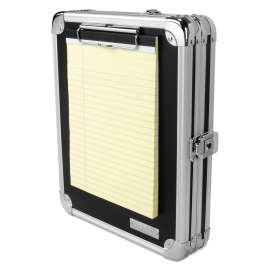 Locking Storage Clipboard, 2 x 9 3/4 x 12 3/4, Black/Chrome