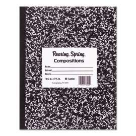 Marble Cover Composition Book, Wide/Legal Rule, Black Cover, 9.75 x 7.5, 50 Pages
