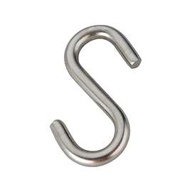 ProSource LR379 S-Hook, 289 lb Working Load, 19/64 in Dia Wire, Stainless Steel, Stainless Steel