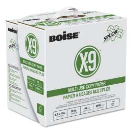X-9 SPLOX Multi-Use Paper , 92 Bright, 3-Hole, 20lb, 8.5 x 11, White, 500 Sheets/Ream, 5 Reams/Carton