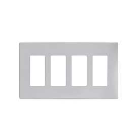 Eaton Wiring Devices Aspire 9524WS Wallplate, 4-1/2 in L, 8.19 in W, 4 -Gang, Polycarbonate, White, High-Gloss
