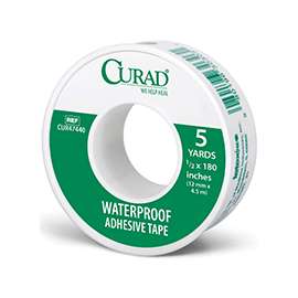 CURAD CUR47440 Adhesive Tape, 1/2 in W, 5 yd L, Cotton/Polyethylene Bandage, Heat-Activated Adhesive