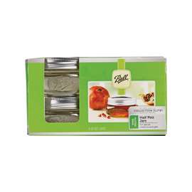 Ball Collection Elite Series 1440061162 Wide-Mouth Mason Jar, 8 oz Capacity, Glass, Silver Cap/Lid