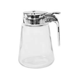 Oneida 97287 Syrup Pitcher, 8 oz Capacity, Glass/Stainless Steel, Clear