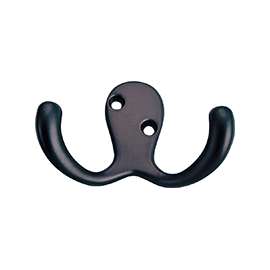 ProSource 23263ORBB3L-PS Coat and Hat Hook, 22 lb, 2-Hook, 7/8 in Opening, Zinc, Oil-Rubbed Bronze