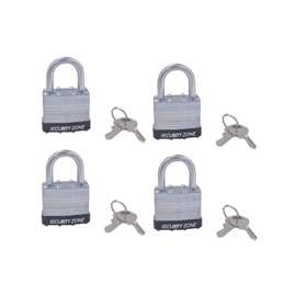 ProSource Padlock, Standard Shackle, 1/4 (6.3) in (mm) Dia Shackle, Steel Shackle, Zinc