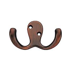 ProSource 23263VCB3L-PS Coat and Hat Hook, 22 lb, 2-Hook, 7/8 in Opening, Zinc, Venetian Bronze