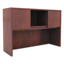 Alera - Valencia Series Medium Cherry 3 Compartments Office Desk Hutch with Doors