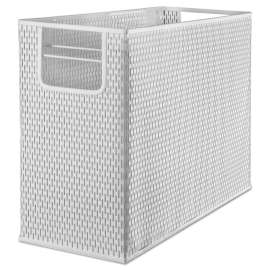 Urban Collection Punched Metal Desktop File, 1 Section, Letter to Legal Size Files, 13" x 5.75" x 10.75", White