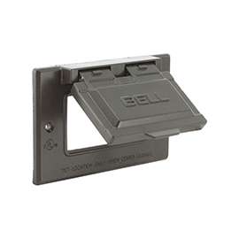 HUBBELL 5101-2 Cover, 2-13/16 in L, 4-9/16 in W, Metal, Bronze, Powder-Coated