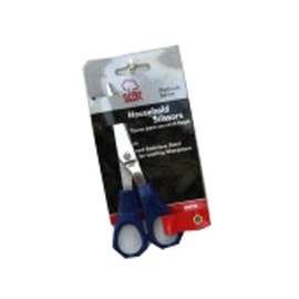 CHEF CRAFT 20998 Household Scissor, 5-1/2 in OAL, Stainless Steel Blade, Contour-Grip Handle, Blue Handle