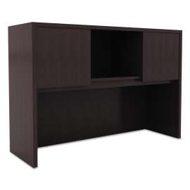 Alera - Valencia Series Espresso 3 Compartments Office Desk Hutch with Doors