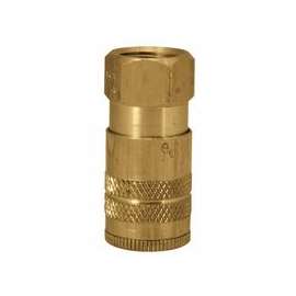 Air Chief Industrial Semi-Auto Coupler, Pipe Thread, 1/4 in Body Size, 3/8 in (NPT) F, Brass